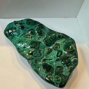 Polished Chrysocolla and malachite slab